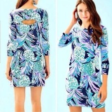 LILLY PULITZER Hollee Dress Women Size XXS Cutout Back Pineapple Print Shift