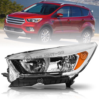 For 2017-2019 Ford Escape Halogen (W/O LED DRL) Headlight Lamp LH Driver Side