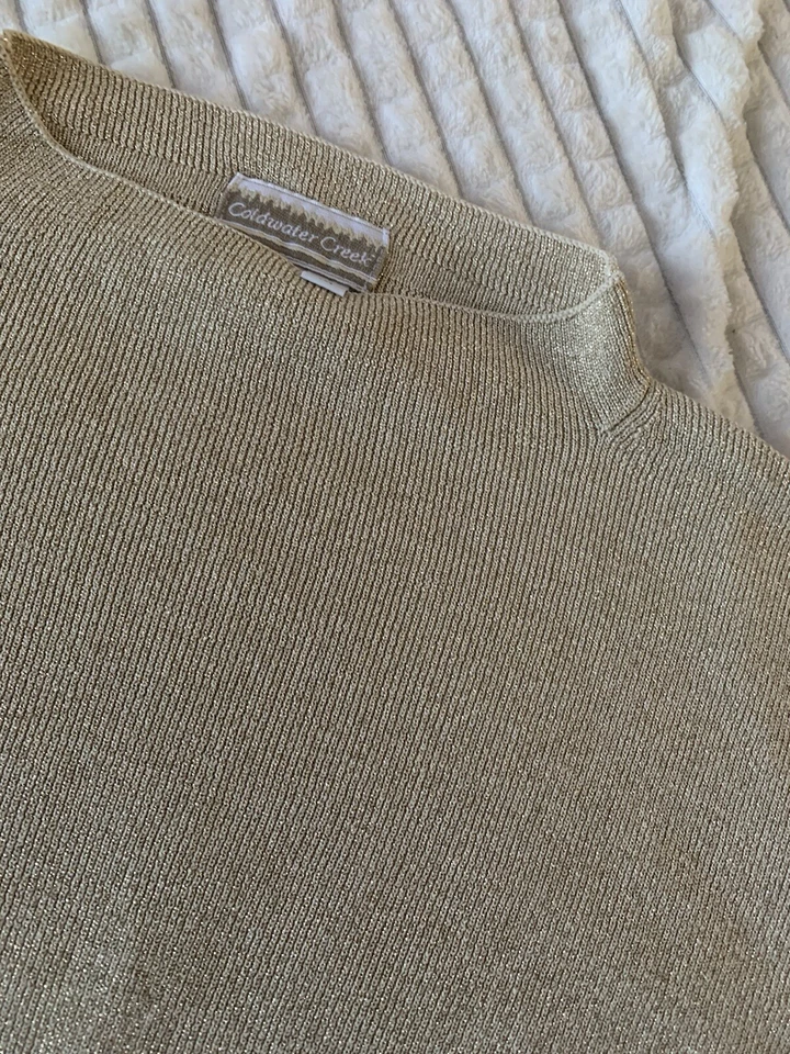 Suéter Coldwater Creek Mujer Metálico Dorado Talla Mediana Foto 2 de 4