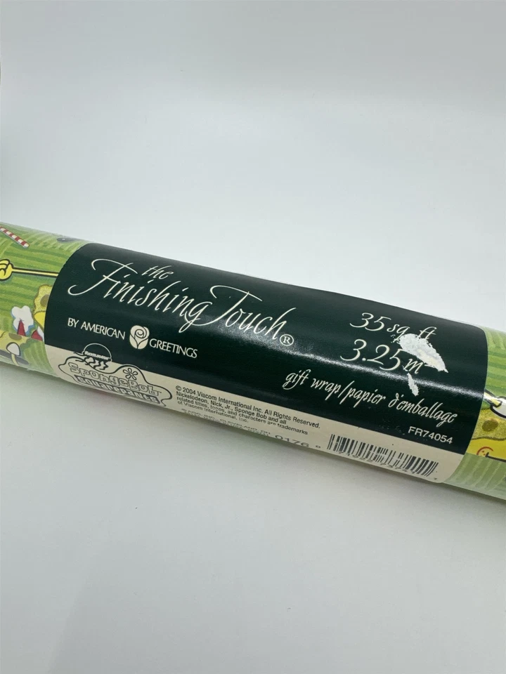 Papel de envolver vintage sellado Bob Esponja impresiones cuadradas Navidad saludos americanos nuevo de stock Foto 2 de 4