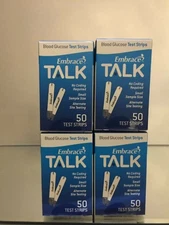 Embrace TALK Blood Glucose 200 Test Strips.  EXP: 02/2027 FREE SHIPPING