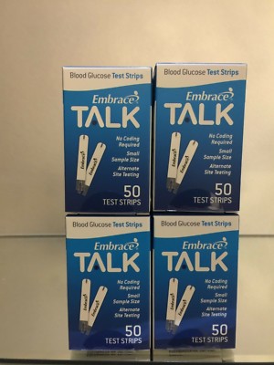 Embrace TALK Blood Glucose 200 Test Strips.  EXP: 04/2027 FREE SHIPPING