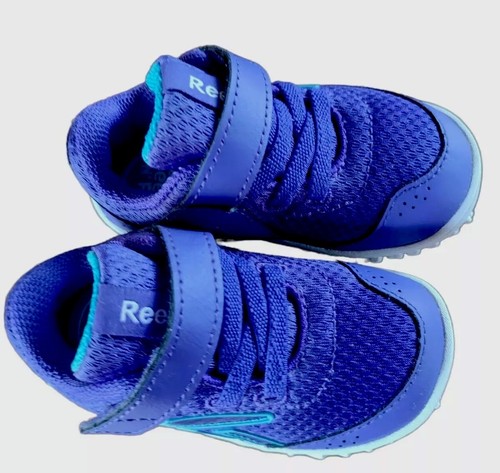 Reebok Peek N' Fit Little Kids Size 4.5 Child Boy Or Girl Shoes Purple Aqua EUC - Picture 12 of 12