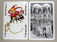 1 x Joker playing card M C Escher: Up and down AE 017