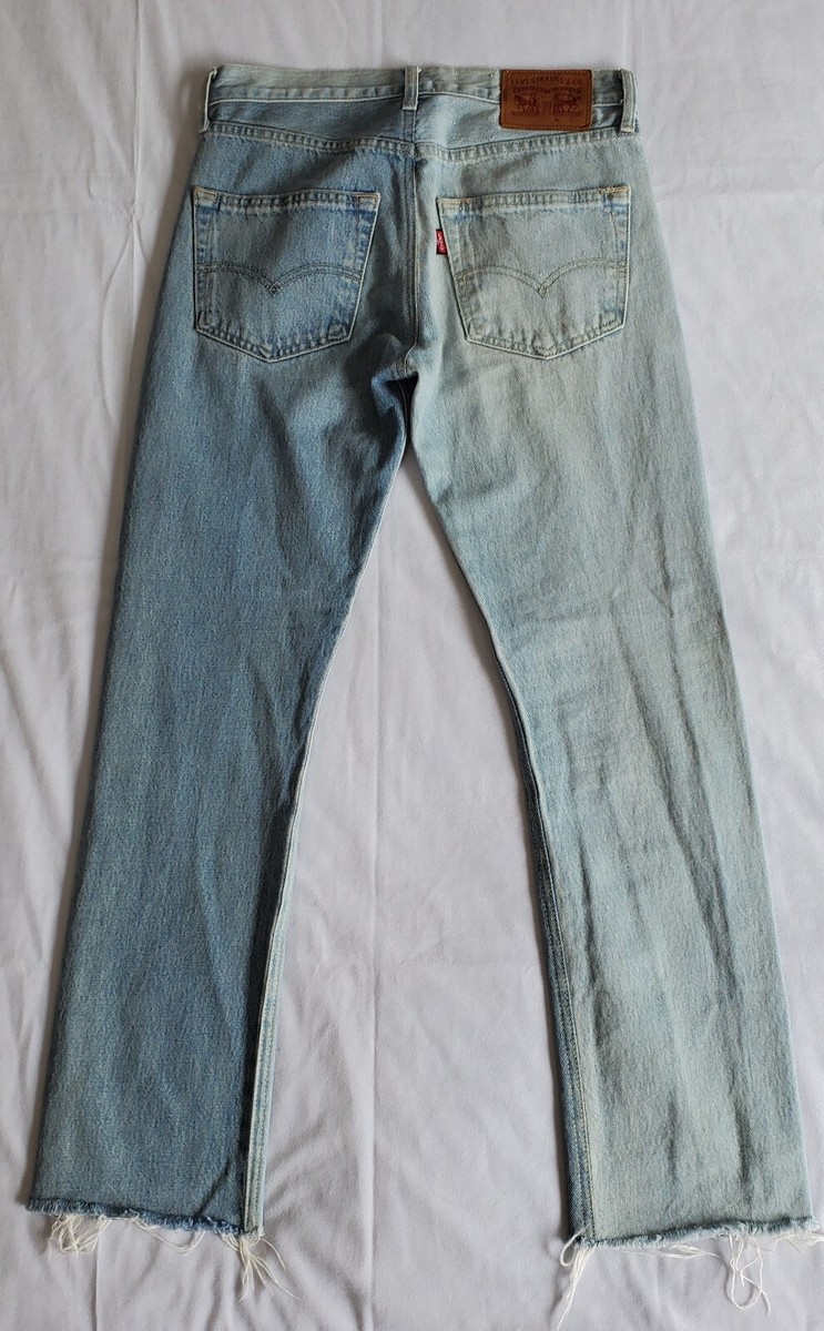Vetements Levi’s Vetements X Levi's Reworked Button Fly Jeans Leather Trim