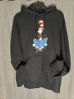Dr Seuss Black Hooded Sweatshirt Size L Port & Co. Ring Spun Fan 1990’s