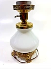 Vintage Accurate Casting 3 Way Hurricane Parlor Table Lamp #A4181 - Works