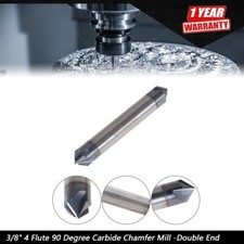 3/8" 4 Flute 90 Degree Carbide Chamfer Mill - Tialn Coated - Double End