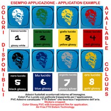 Skull helmet sticker moto teschio adesivo vinile scontornato auto casco 1 pz.