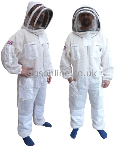 Beekeepers Ventilated Bee Suit 3 Layer Protection White Beekeeping Apiary 🐝 - Afbeelding 1 van 8