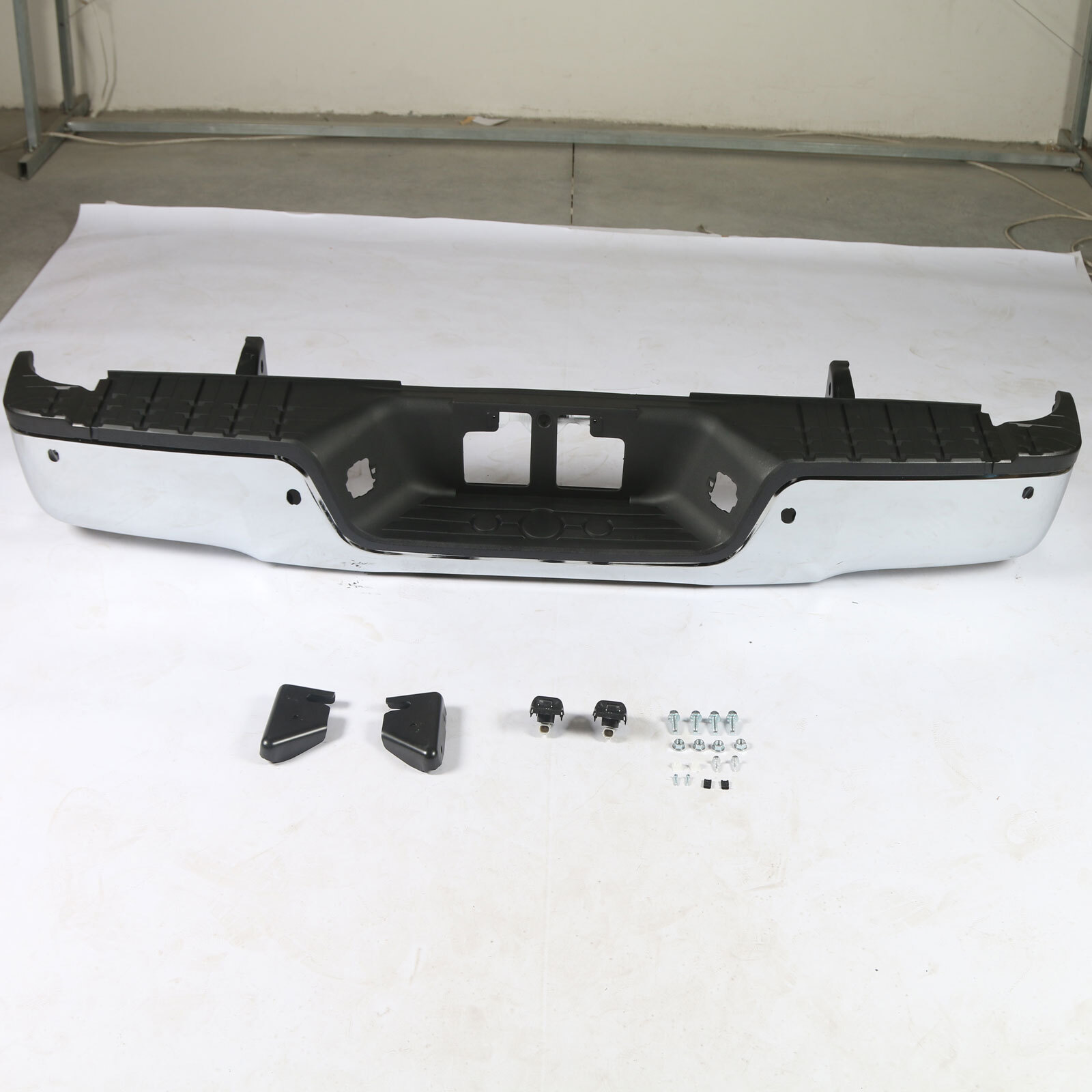 Chrome - Steel Rear Step Bumper Assembly for 2007-2013 Toyota Tundra w/ Park GA2