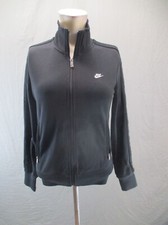 NIKE Size M Womens Black Cotton Blend Full Zip Stand Collar Athletic Jacket 121