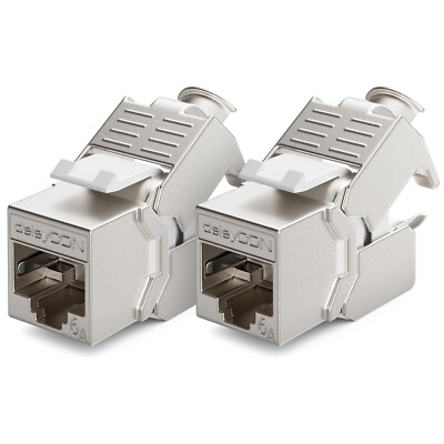 2x CAT 6a Keystone Jack Modul RJ45 STP Netzwerk Patchpanel LAN Kabel Adapter