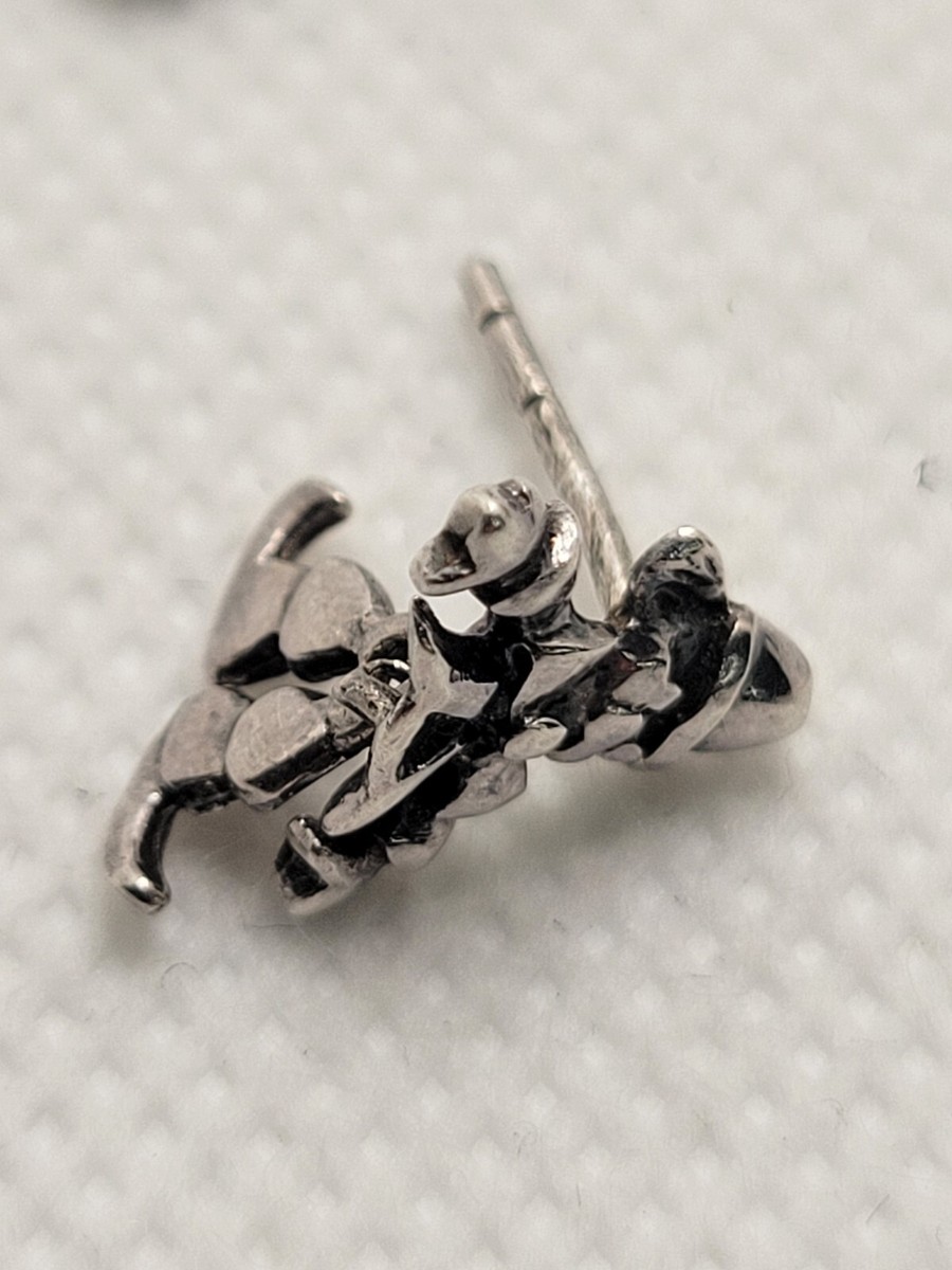 Vintage Articulated Clown Stud Earrings 925 Sterling Silver FUN!! View 6