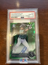 2022 Bowman Chrome Sapphire Jonatan Clase 1st Auto PSA 10 Green /50 Mariners