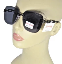 TRUE RELIGION Black Metal Chain Arm Sunglasses Beveled Lenses TR11938-L4MB-S