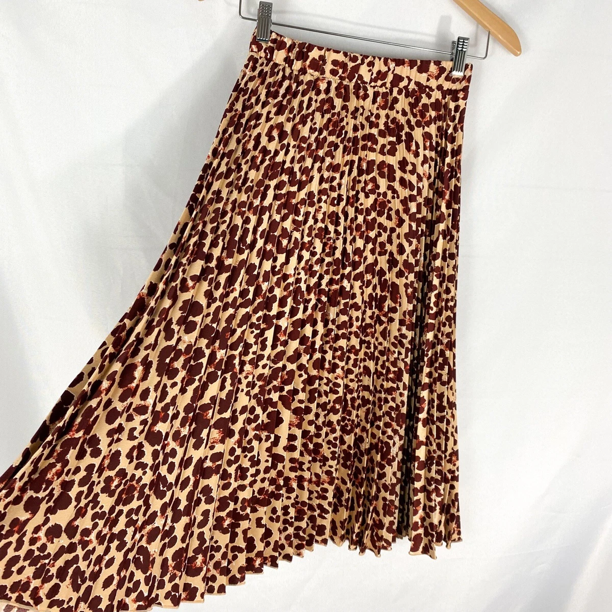 Burgundy pleated clearance midi skirt h&m