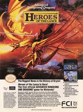 AD & D Heroes Of The Lance Nintendo NES PC 1991 Game Promo Ad Art Print Poster