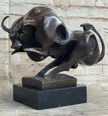 Signed Abstract Mid Century Modernist by MILO Bronze Figural BULL Sculpture Sale