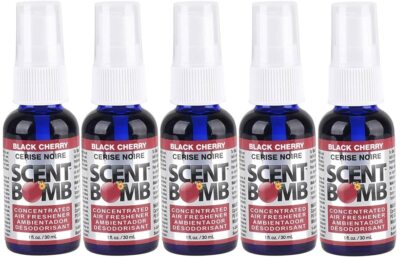 Scent Bomb 100% Oil Based Concentrated Air Freshener Spray, Cherry, 5 Pack