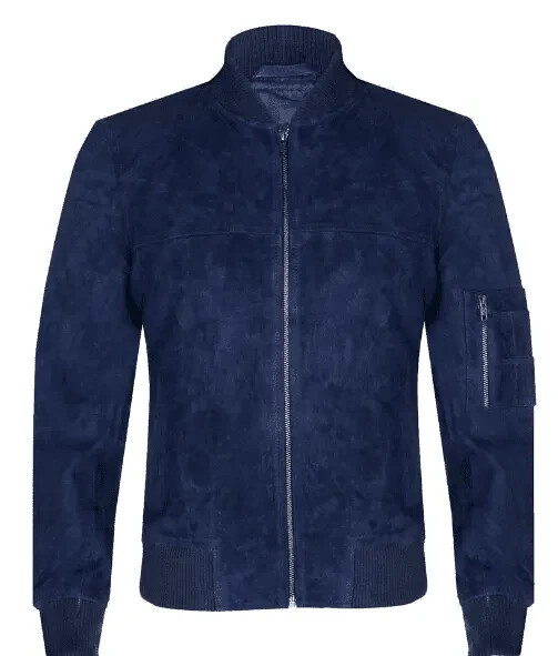 Handmade New Men’s Blue Suede Jacket Jacket, biker/Racer Jacket For Men
