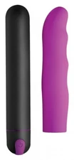 Bang! XL Bullet Vibrator and Wavy Silicone Sleeve Sex Toy Set Waterproof Purple