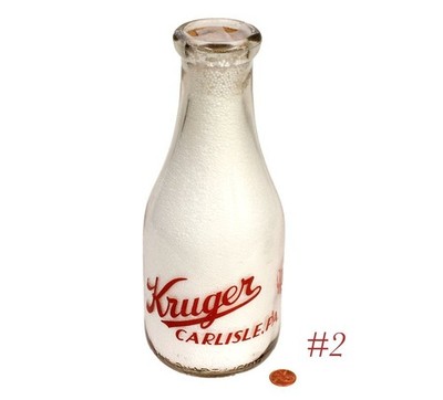 Carlisle PA KRUGER ONE QUART Milk Bottle red w back design