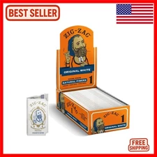 Zig Zag White Rolling Papers - 24 Booklets of Natural Flax for Slow, Even Burn