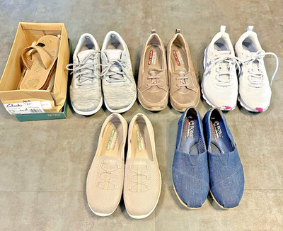 Women s Nice Clean Shoe Lot Memory Foam Skechers, Under Armour, Bobs Size 9-10