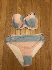 Women’s Fantasy Mermaid Strapless Shell Top Pearl Adorned Bottoms 1X Bikini