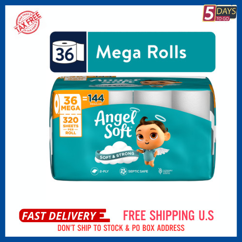 New- Angel Soft 2-Ply Toilet Paper, 36 Mega Rolls