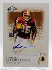 2011 Topps Legends Rookie Card #RA-LH Leonard Hankerson AUTO #73/99 Redskins. rookie card picture