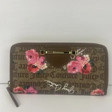 Juicy Couture Women's Multi-Pocket Wallet Zip Around Floral Print