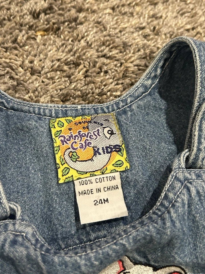 Rainforest Café Vestido Denim Niños 24 Meses Y2K Foto 3 de 4