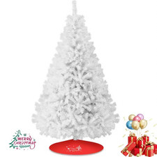 7/8FT Snow Flocked Artificial Christmas Tree Holiday Decora Prelit Or Unlit