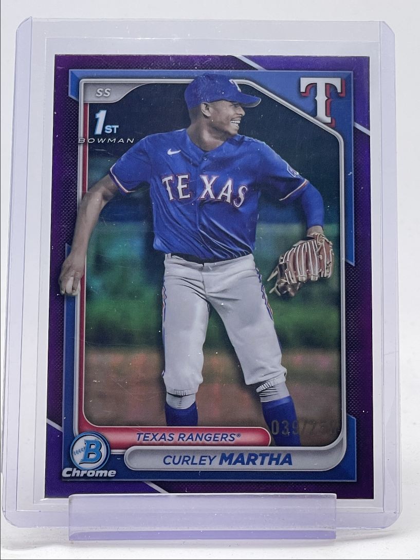 CURLEY MARTHA 2024 BOWMAN CHROME 1ST PURPLE REFRACTOR RANGERS /250 Q0190