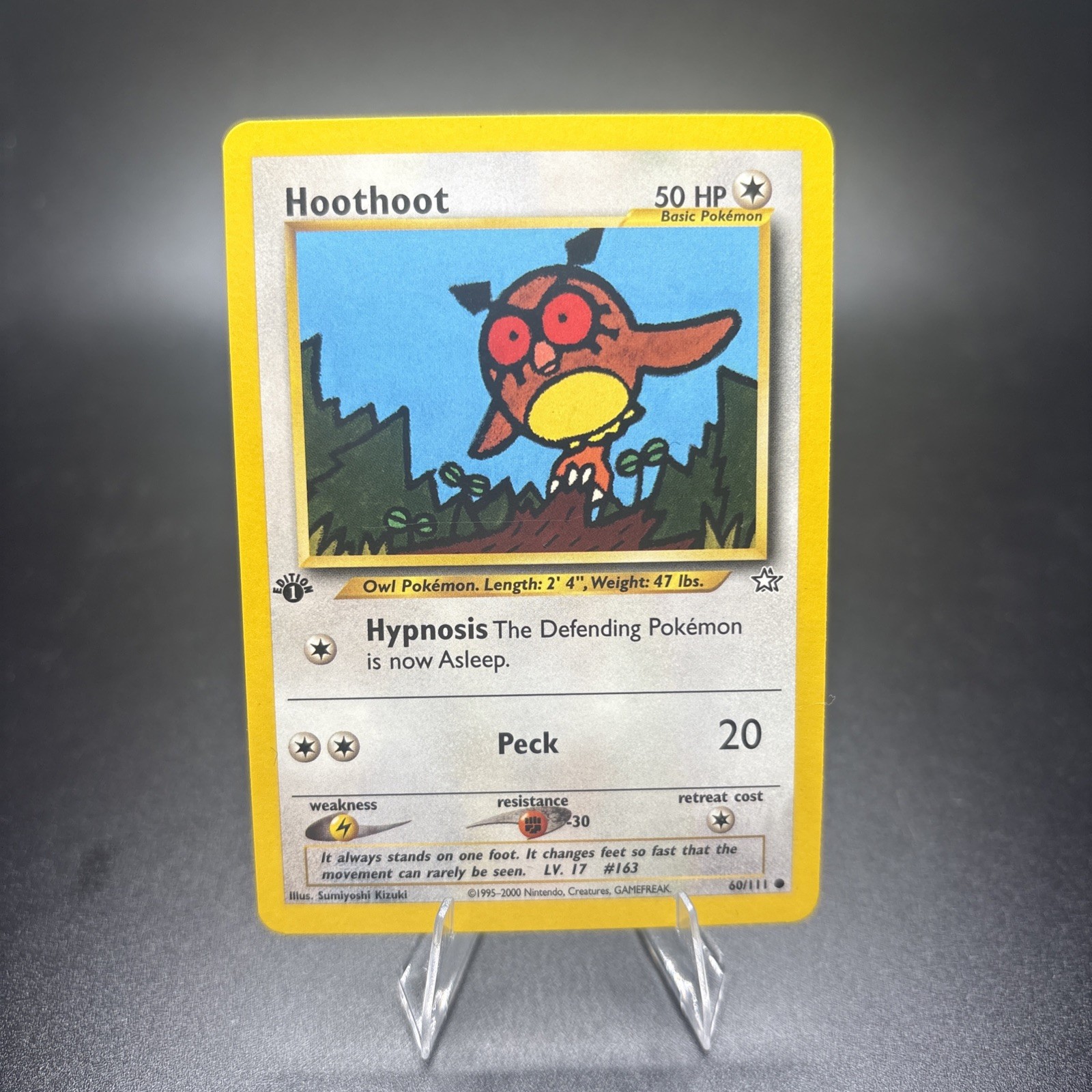 Pokémon TCG - Hoothoot - Neo Genesis 60/111 - Vintage - 1st Edition Common NM -j