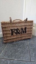 Genuine F&M Fortnum Mason Large Wicker Basket Hamper Picnic 51cm