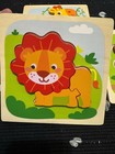 Wooden Toddler Preschool Animal Puzzle Set Lot - Lion Giraffe Monkey — photo 2