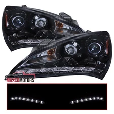 Smoke Projector Headlights Fits 2010-2012 Hyundai Genesis 2Dr Coupe LED Strip