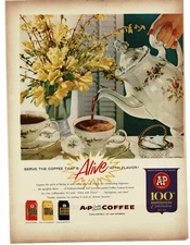 1959 A&P Coffee Eight O'clock Bokar Red Circle Vintage Print Ad