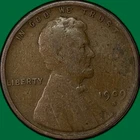 1909-S Lincoln Wheat Cent Very Good VG Coin, Scratch #33719
