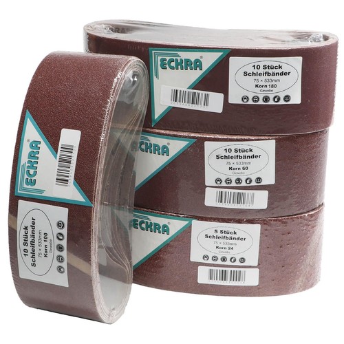 Schleif Band 10 Schleifbänder 75x533 Mm Für Bandschleifer - Körnung 40 Bis 240 Schleifband Für Gewebe