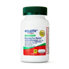 Equate Extra Strength Headache Relief Caplets, 250mg, 200 Count