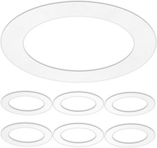 6 Pack Gloss White Goof Trim Ring for 8" Inch Recessed Can Lighting down Light,