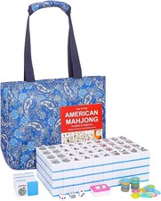 American Mahjong Game Set, Mahjong Tile Set with 166 Numbered Large Tiles 1.5",