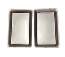 2X Tray Bandeja /Plateau 11 x 18 in Plastic Trays Gray Serving Tray