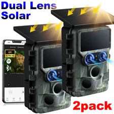 2X Campark 60MP Trail Camera 4K Hunting Wildlife Game Cam Starlight Night Vision