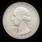 90% Silver 1964 Washington Quarter  - F19K
