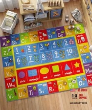 5x7 ABC Alphabet, Numbers Shapes Rug Educational Non-Slip Play Mat Carpet